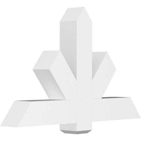 Ekena Millwork Kennewick Architectural Grade PVC Gable Bracket, 48"W x 30"H x 6"D x 6"F, 15/12 Pitch GBP048X30X0606KEN00